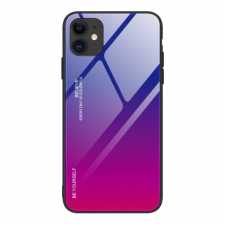 MG Gradient Glass műanyag tok iPhone 12 / 12 Pro, rózsaszín/lila tok és táska