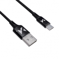 MG kábel USB / micro USB 2.4A 2m, fekete kábel és adapter