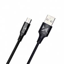 MG kábel USB / USB-C 2.4A 1m, fekete kábel és adapter