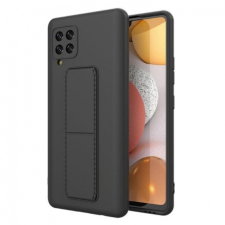 MG Kickstand szilikon tok Samsung Galaxy A42 5G, fekete tok és táska