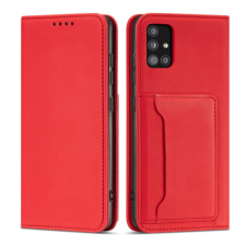 MG Magnet bőr könyvtok Samsung Galaxy A12 5G, piros tok és táska