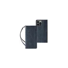 MG Magnet Strap bőr könyvtok iPhone 13 Pro, kék tok és táska