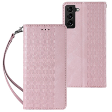 MG Magnet Strap bőr könyvtok Samsung Galaxy S22 Ultra, rózsaszín tok és táska