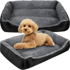 MG Plush Bed macska és kutya ágy 60x45 cm, szürke szállítóbox, fekhely kutyáknak