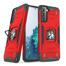 MG Ring Armor műanyag tok Samsung Galaxy S22, piros tok és táska