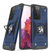 MG Ring Armor műanyag tok Samsung Galaxy S22 Ultra, kék tok és táska