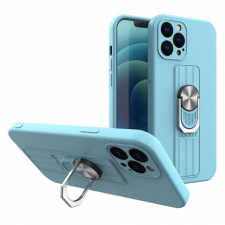MG Ring szilikon tok iPhone 13 Pro, világos kék tok és táska