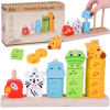 MH Protect Colorful Wooden Pyramid Blocks Animals Educational ZA5369