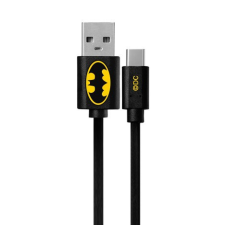 MH Protect USB kábel DC - Batman 002 USB - MicroUSB adatkábel 1m fekete kábel és adapter