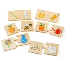 Mi összetartozik fa puzzle gyerekeknek puzzle, kirakós