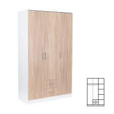  Miami gardróbszekrény 120x205 cm sonoma tölgy-fehér bútor