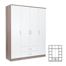  Miami gardróbszekrény 160x205 cm fehér-yorki tölgy bútor