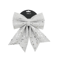 Mica Decorations Ezüst csillogó masni karácsonyi dekoráció