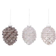 MICA House of Seasons karácsonyfadísz fenyőtoboz 10 cm három kivitelben karácsonyfadísz