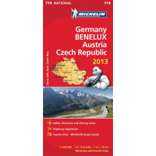 MICHELIN 719. Németország térkép, Benelux, Ausztria, Csehország térkép Michelin 1:1 000 000 térkép