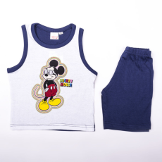  Mickey egér kisfiú pamut nyári együttes - trikó-rövidnadrág szett - sötétkék - 116