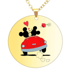  Mickey és Minnie medál lánccal, választható több formában és színben nyaklánc