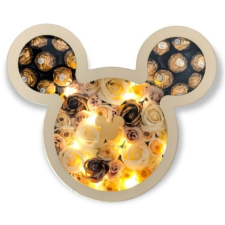 Mickey krém színű desszert doboz - szappanrózsával - ferrero rocher ajándéktárgy