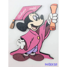  Mickey talárban és kalapban tábla pink - Feliratos dekorációs kellék