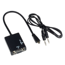  Micro mikro HDMI VGA átalakító adapter + audió hang konverter egyéb notebook hálózati töltő