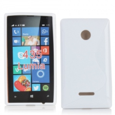  Microsoft Lumia 435, TPU szilikon tok, S-Line, fehér tok és táska