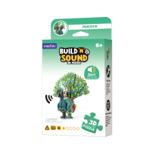 MierEdu - Hangot adó 3D állatos puzzle - Páva puzzle, kirakós