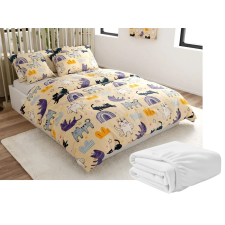  Mikroplüss ágyneműhuzat szett PURRSLEEP bézs + mikroplüss lepedő SOFT 90x200 cm fehér, egyszemélyes lakástextília