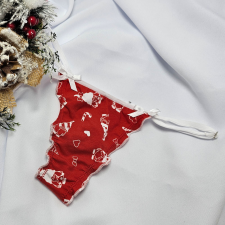  Mikulásos-Karácsonyi TANGA piros manós női alsó