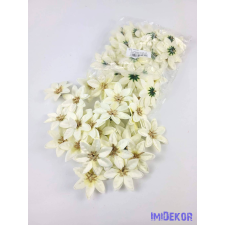  Mikulásvirág selyemvirág fej D6,5cm - Fehér karácsonyi dekoráció