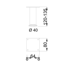  MILADESIGN bútorláb G5 ST405/12 ezüst bútor