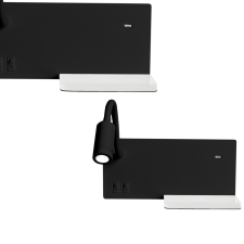 MILAGRO SHELF fekete LED fali lámpa polccal 4W + 5W + 2W Milagro világítás