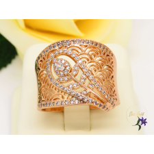  Milanna antiallergén széles gyűrű csipke mintázatú,tűcirkónia díszítés-rosegold gyűrű