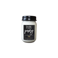 Milkhouse Candle Co. TEJHÁZ GYERTYA Pink bazsarózsa illatú gyertya Farmhouse Jar (368 g), gyertya