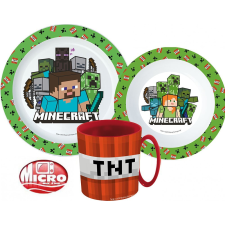 Minecraft étkészlet, micro műanyag szett babaétkészlet