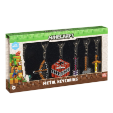Minecraft fém kulcstartó deluxe csomag 6 db kulcstartó