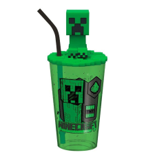 Minecraft Green műanyag 3D szívószálas pohár 443 ml babaétkészlet