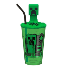 Minecraft Green műanyag 3D szívószálas pohár 443 ml babaétkészlet