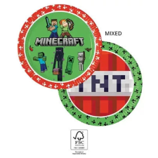 Minecraft Green papírtányér 8 db-os 23 cm FSC party kellék