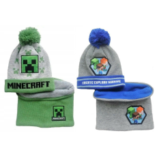  Minecraft gyerek sapka + snood szett 52-54 cm