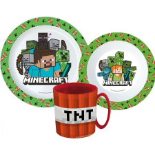 Minecraft Minecraft étkészlet, micro műanyag szett bögrével 350 ml babaétkészlet