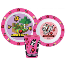 Minecraft Minecraft étkészlet micro szett pohárral pink babaétkészlet