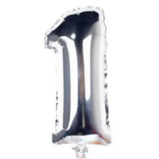  Mini 1-es Silver szám Fólia lufi 33 cm party kellék