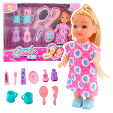  Mini Baba Készlet Hajápolás Rózsaszín Ruhában baba