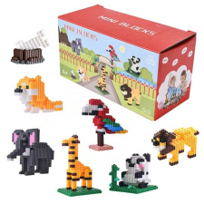 Mini Blocks kreatív mini építő játék 7 db-os Szett - Állatok barkácsolás, építés