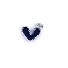 Mini dekoratív szív medál 10 x 10 mm, kékes ezüst medál