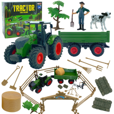  Mini farm szett traktor, állatok és gazdasági eszközök játékfigura