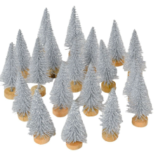  Mini fenyő ezüst 6cm 20db-os dekorációs kellék