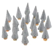  Mini fenyő ezüst 8cm 20db-os dekorációs kellék