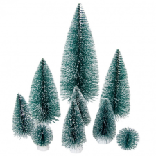  Mini fenyő havas 4,5-22,5cm 9db-os dekorációs kellék