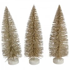  Mini fenyő óarany 20cm 3db-os dekorációs kellék
